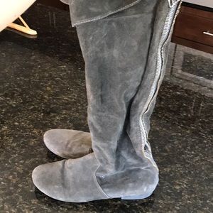 Suede zip up boots